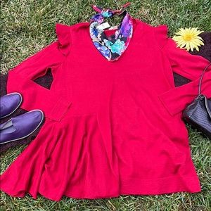 🌺Moth for Anthropologie Red Sweater XL-XXL